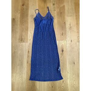 Boohoo Glitter Diamonte Beach Dress in Blue